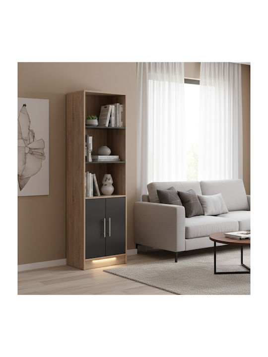 Βιβλιοθήκη Ensley Μπεζ 60x30x180εκ.