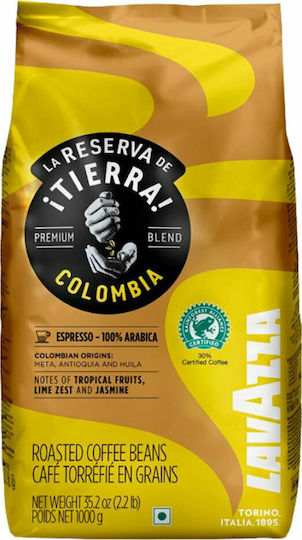 Lavazza Espresso Coffee Arabica Colombia Tierra Whole Beans 1kg