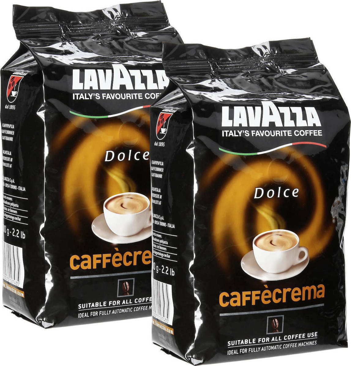 Lavazza Καφές Espresso Caffe Crema Dolce 2000gr σε Κόκκους 2τμχ