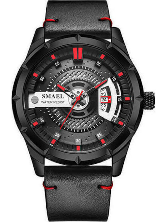 Smael Watch Battery with Leather Strap