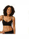 Carriwell Seamless Organic Cotton Maternity & Nursing Sports Bra with Clips Black