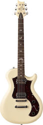 PRS Guitars SE Starla Elektrische Gitarre mit Form Einfacher Schnitt und HH Pickup-Anordnung Antique White mit Hülle