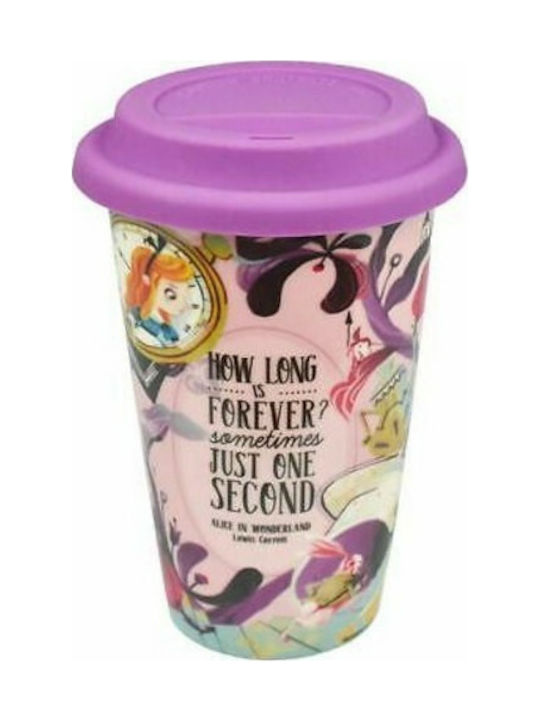 Legami Milano Alice In Wonderland Tasse Porzellan mit Deckel Mehrfarbig 300ml 1Stück