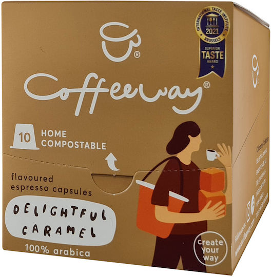 Coffeeway Капсули Еспресо Caramel Карамел Съвместими с машина Nespresso 10капси