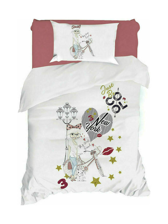 Rythmos Kids Duvet Set Single with Pillowcase Kids Cool White 155x230cm