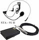Tap STA-91H + POW-45 Preamp Condensator (Diafragmă Mică) Microfon 6.35mm de tip casca pentru Vocale