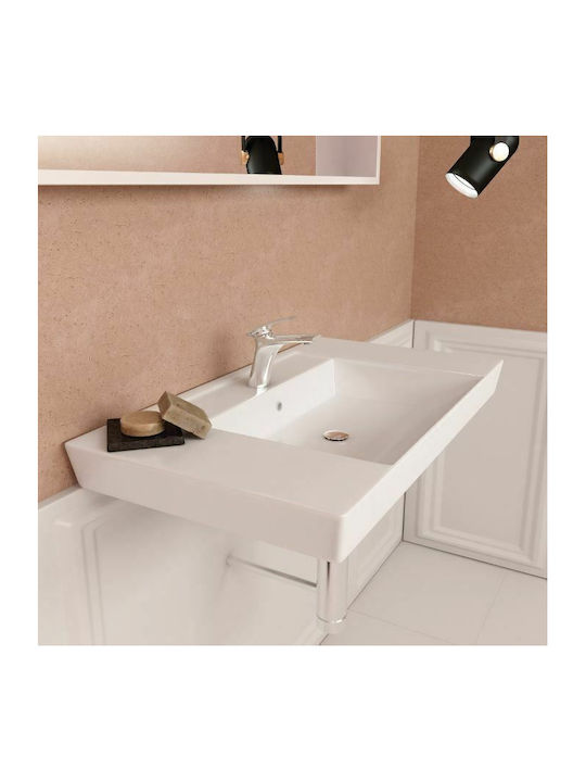 Orabella Vanity 80 Вградена мивка Порцелан 80x45x9.5см Бял