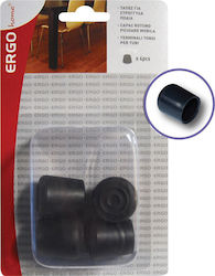 ERGOhome Dopuri Rotunde cu Cadru Exterior și Diametru 22mm Black 4buc 570605.0003