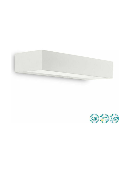 Ideal Lux Cube AP1 Modern Wall Lamp with Integrated LED and Warm White Light White Width 30cm