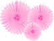 Decorative hanging fans pink 3pcs.