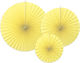 Hanging Decorative Fans Yellow 3pcs.