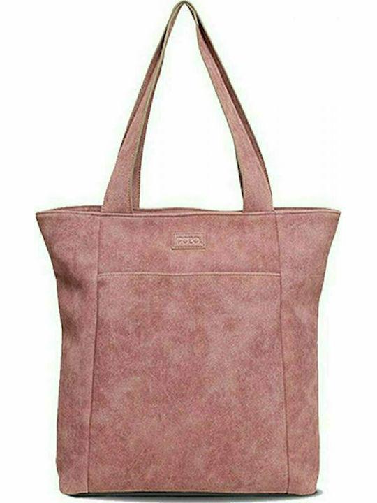 Polo Γυναικεία Τσάντα Shopper 'Ωμου Ροζ