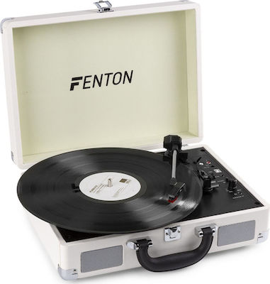 Fenton RP115 102.108 Suitcase Turntables with Preamp and Built-in Speakers Gray