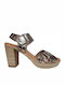 Oh My Sandals Leder Damen Sandalen in Silber Farbe