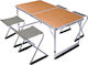 Aluminum Camping Table Set Foldable in Case 120x60x70cm Brown 5 Pieces