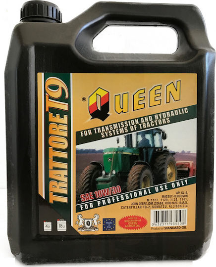 Queen TRATTORE 30 T9 Car Automatic Transmission Fluid for Differential & Hydraulic Steering 10W-30 4lt