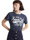 Superdry Real Originals Dot All Over Print Γυναικείο T-shirt Πουά Navy Μπλε