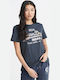 Superdry Stitch Sequin Entry Damen T-Shirt Eclipse Navy