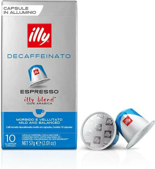 Illy Kapseln Espresso Kiste Entkoffeiniert Kompatibel mit Maschine Nespresso 100Mützen