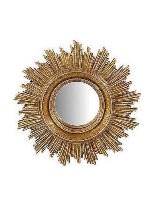 Papadimitriou Interior Καθρέπτης Τοίχου με Χρυσό Ξύλινο Πλαίσιο Mήκους 18cm