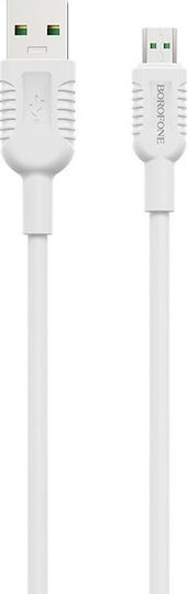 Borofone BX33 Billow Regular USB 2.0 to micro USB Cable Λευκό 1.2m