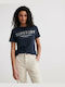 Superdry Entry Premium Sequin Women's T-shirt Navy Blue