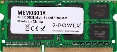 2 Power 8GB DDR3 RAM με Ταχύτητα 1600 για Laptop