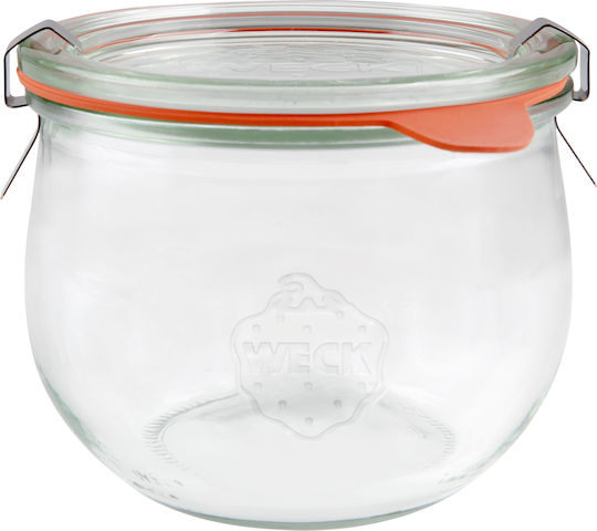 Weck Set of 4pcs Jars General Use with Airtight Lid Glass Transparent 580ml
