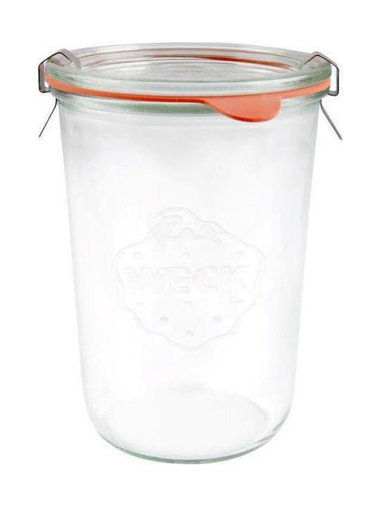 Weck 743 Set of 4pcs Jars General Use with Airtight Lid Glass Transparent 750ml