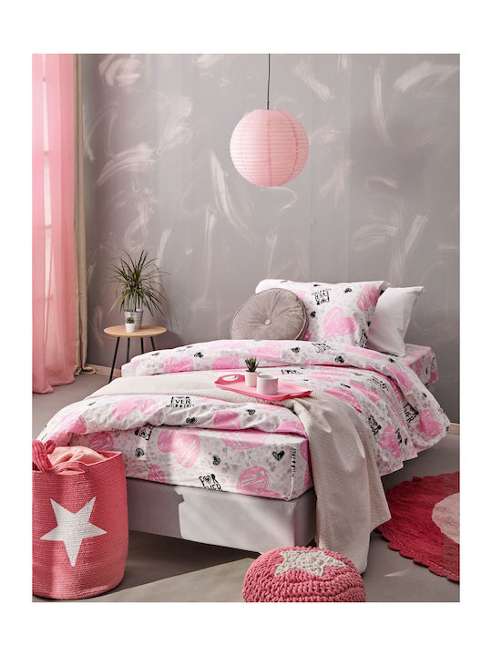 Palamaiki Set de față de pernă pentru copii din bumbac 100% 50x75buc Pink