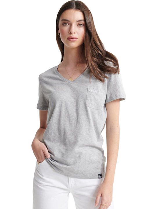 Superdry Essential Damen T-Shirt mit V-Ausschni...