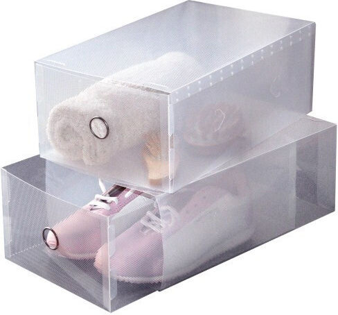 Ordinett Plastic Shoe Storage Box 21x21x13cm 2 Pieces