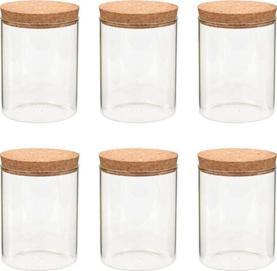 vidaXL Βάζο Γενικής Χρήσης με Φελλό Γυάλινο 650ml 6τμχ