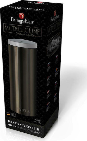 Berlinger Haus Metallic Line Ваза за Паста с Капак от Неръждаема Стомана Carbon Collection 9.5x9.5x30см 1 Брой