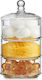 Alpina Appliances 3-Level Storage Jar General Use with Lid Glass Transparent 12x12x23cm 1 Pieces