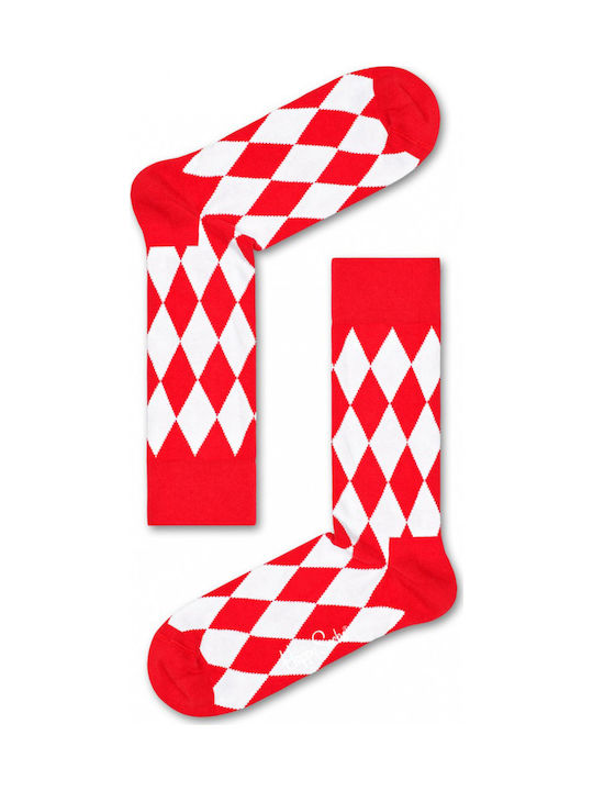Happy Socks Red & White Diamond Damen Gemusterte Socken Mehrfarbig 1Pack