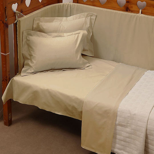 Anna Riska Prestige Set Baby Bettlaken Für Wiege Baumwolle Beige 80x100cm 2Stück