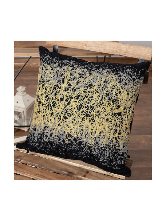 Silk Fashion Decorative Pillow Case Mk12 Yellow 45x45cm. 6978000000464