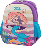 Polo Animal Junior Mermaid Σχολική Τσάντα Πλάτης Νηπιαγωγείου σε Μωβ χρώμα Μ22 x Π10 x Υ30cm