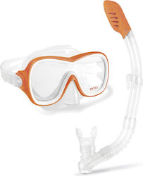 Intex Μάσκα Θαλάσσης με Αναπνευστήρα Wave Rider Orange