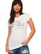 Superdry Vintage Logo Burn Out Damen T-Shirt Weiß