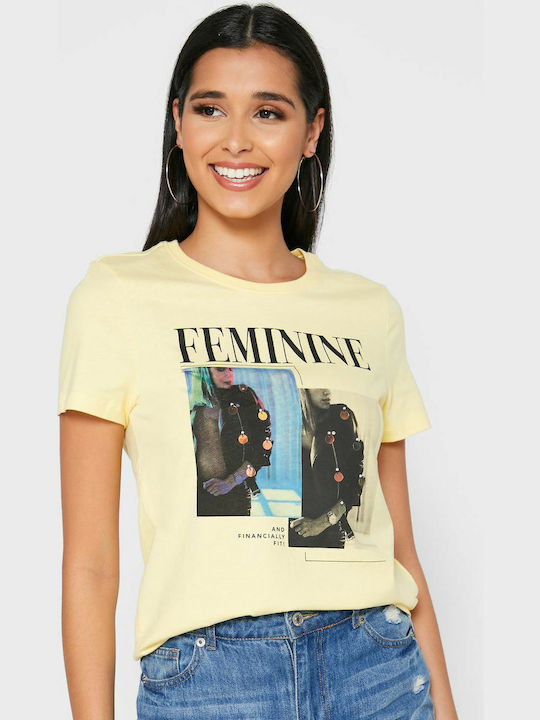 Only Femeie Tricou Galben