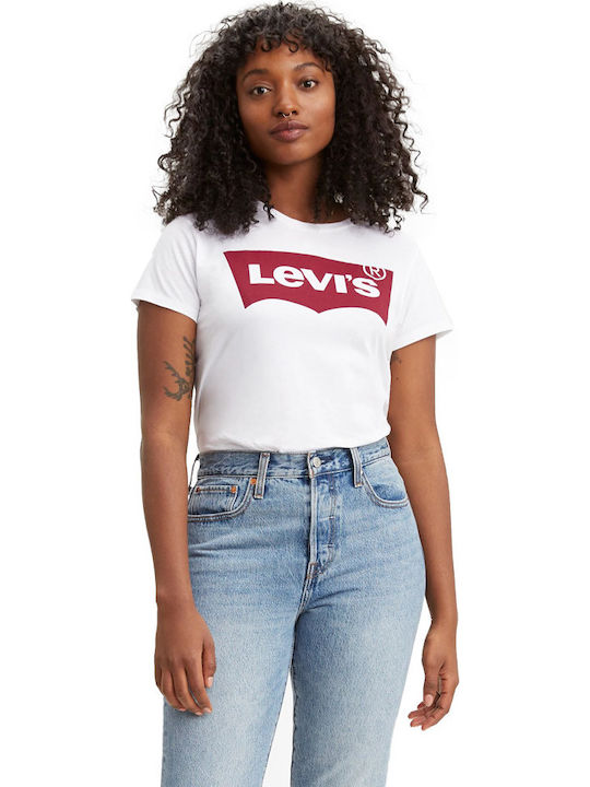 Levi's The Perfect Mineral Γυναικείο T-shirt Λευκό με Στάμπα