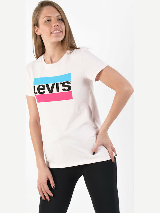 Levi's The Perfect Γυναικείο T-shirt Ροζ με Στάμπα