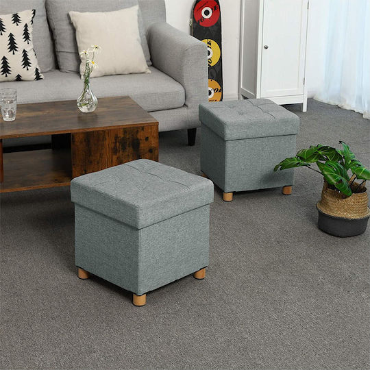 Scaun Camera de zi Cu spațiu de depozitare Gri 38x38x40buc Scaun Camera de zi Cu spațiu de depozitare Gri 38x38x40buc