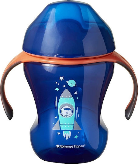 Tommee Tippee Căniță pentru copii cu Mânere și Pai Trainer Sippee Cup 230ml din Plastic Albastru 230ml pentru 7m+m+