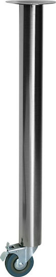 Marmouris Metallisches Möbelbein mit Rollen Für Tisch / Beistelltisch 6x6x71cm Nickel Satin