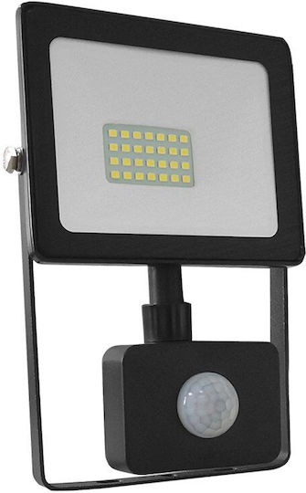 Aca Waterproof LED Floodlight 20W Cold White 6000K with Motion Sensor and Photocell IP66