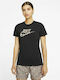 Nike Swoosh Damen Sport T-Shirt Schwarz