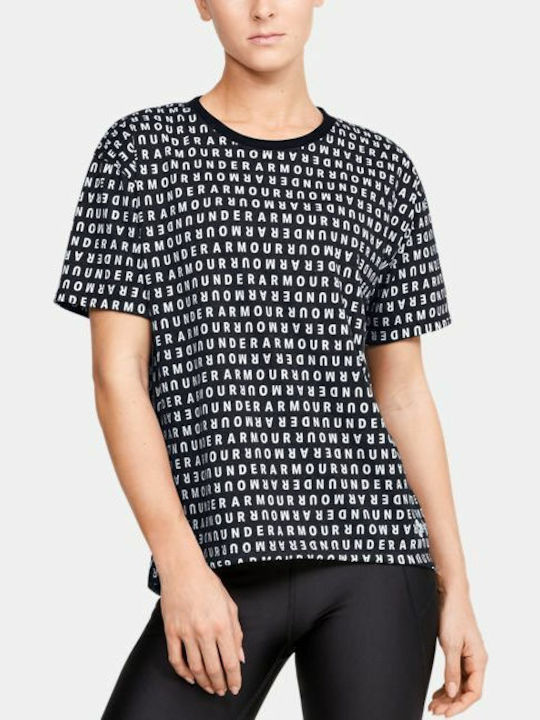 Under Armour Logo Print Live Women's Athletic T-shirt Fast Drying Black